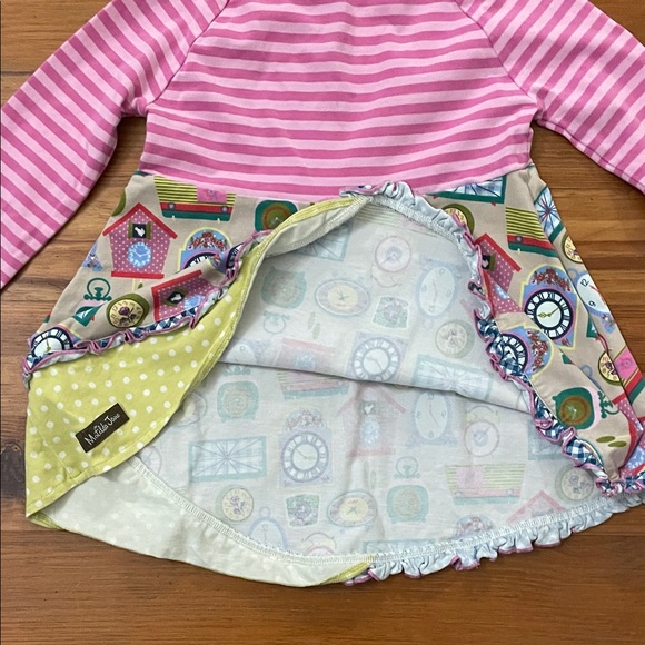 Matilda Jane Pink Mixed Print Knit Top Girls Size 4 Clocks Long Sleeve - Picture 5 of 12